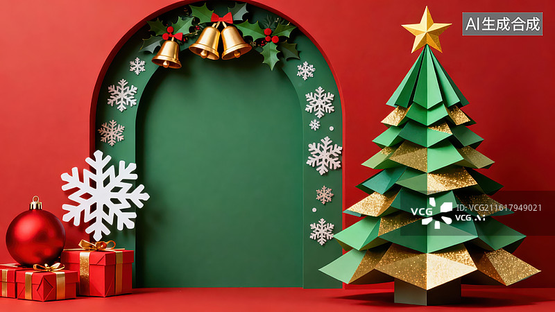 【AI数字艺术】圣诞装饰场景图片素材