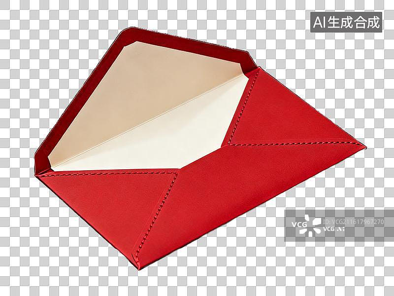 【AI数字艺术】红色信封打开状态特写图片素材