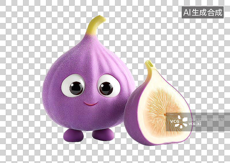【AI数字艺术】拟人化卡通无花果图片素材