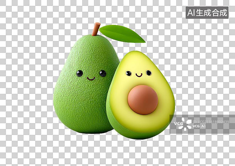 【AI数字艺术】拟人化卡通牛油果图片素材