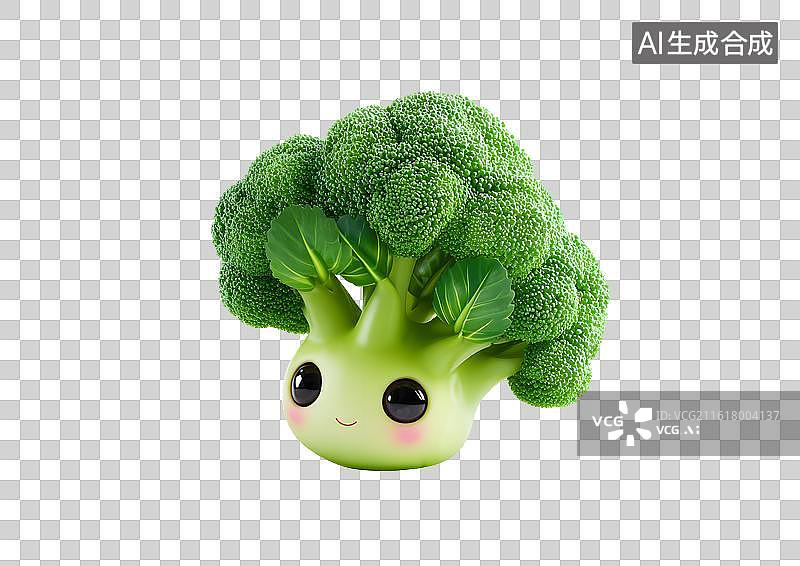 【AI数字艺术】拟人化卡通西蓝花图片素材