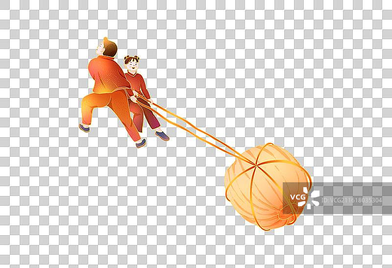 拉糖瓜的孩童图片素材