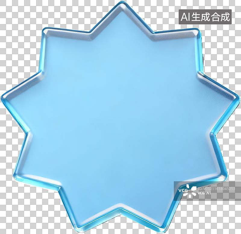 【AI数字艺术】蓝色星形物体特写图片素材