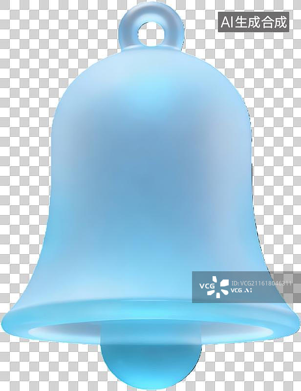 【AI数字艺术】蓝色透明钟形挂饰特写图片素材