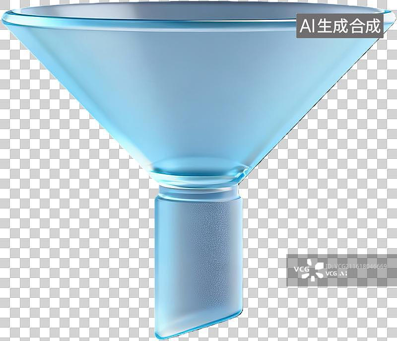 【AI数字艺术】蓝色玻璃漏斗特写图片素材