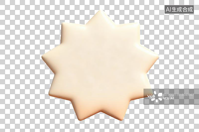 【AI数字艺术】米色八角星形物体特写图片素材