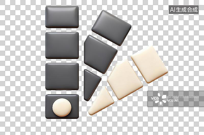 【AI数字艺术】黑白几何块状物排列组合图片素材