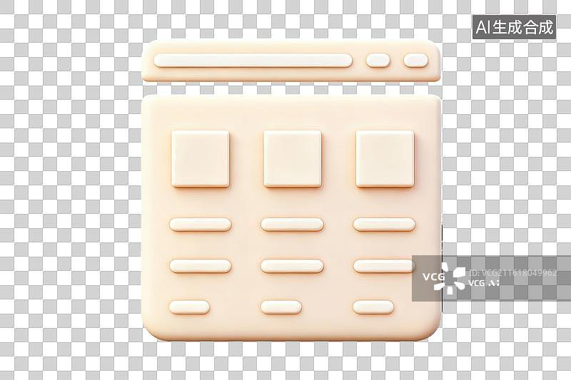 【AI数字艺术】米色计算器图标设计图片素材