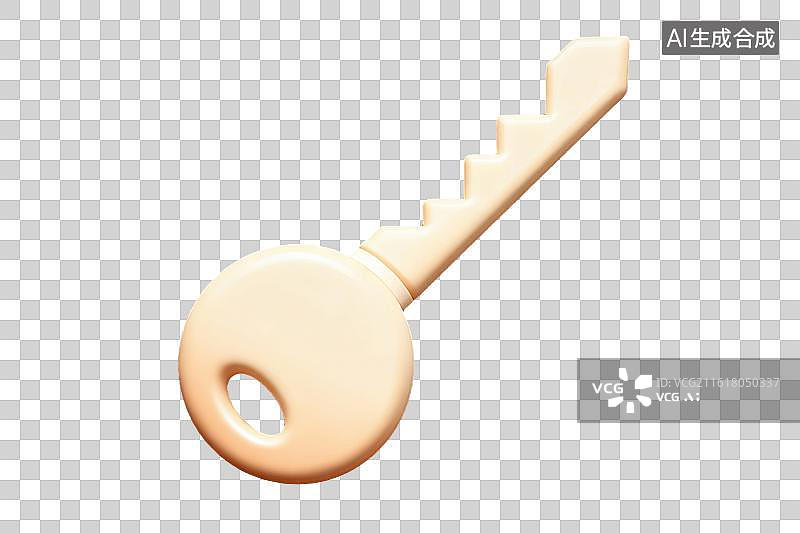 【AI数字艺术】米色钥匙特写图片素材