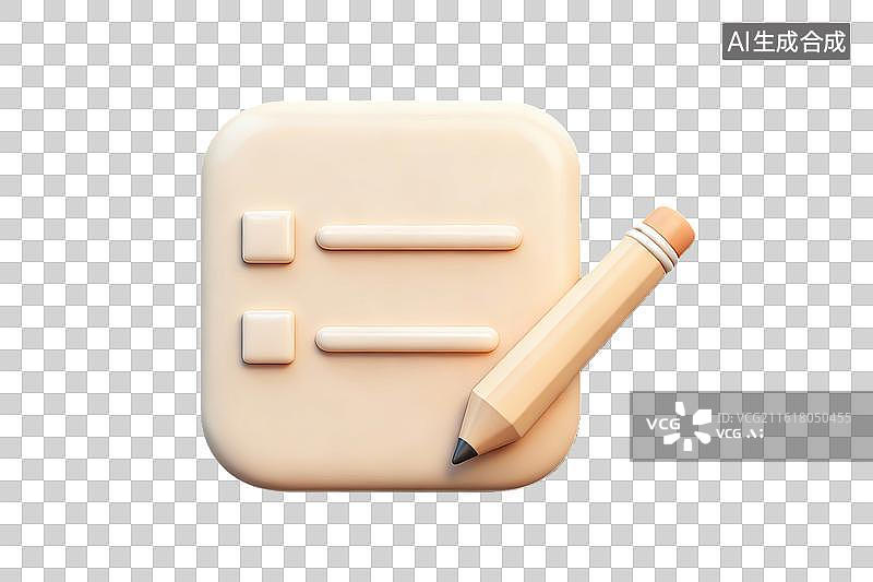 【AI数字艺术】铅笔与清单图标设计图片素材