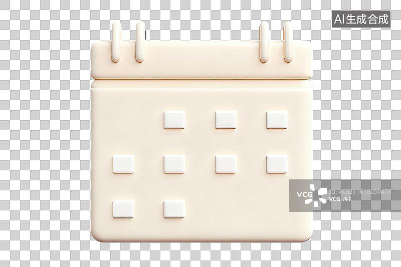 【AI数字艺术】米色日历图标简洁设计图片素材