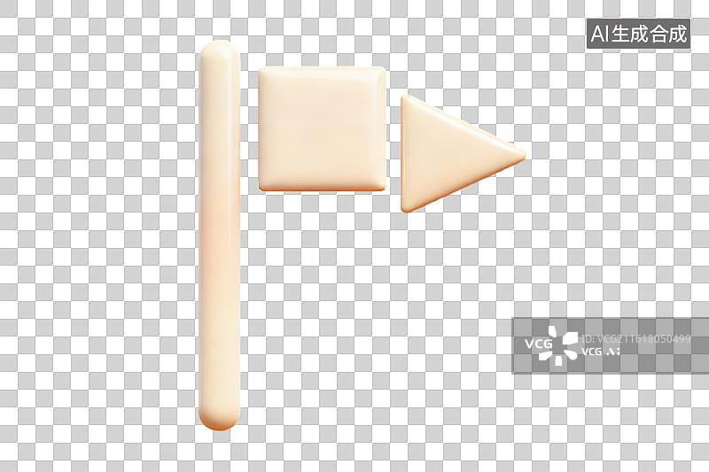 【AI数字艺术】米色旗帜图标简洁设计图片素材