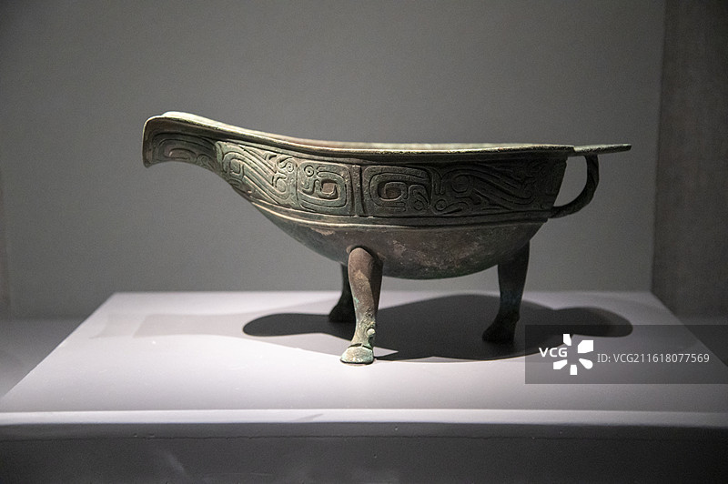 莒南县博物馆文物春秋时期鼎形匜图片素材