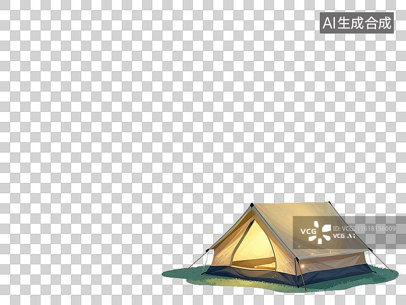 【AI数字艺术】极光下的静谧露营图片素材