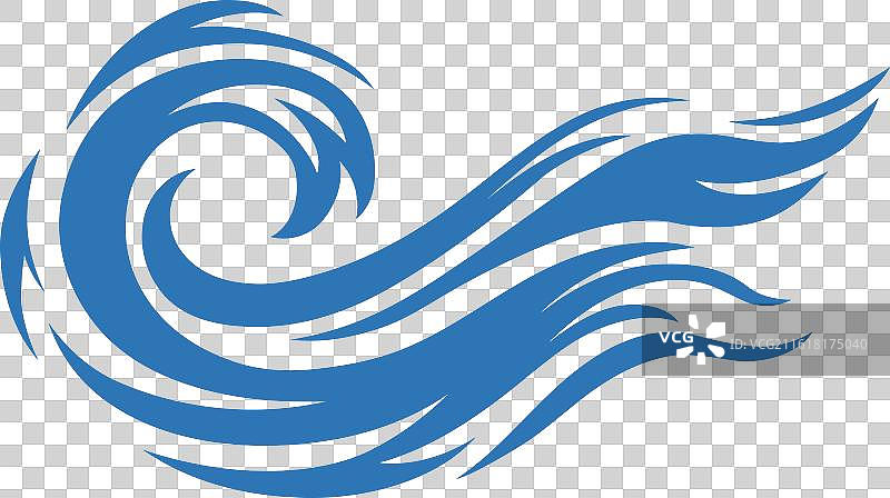 水纹浪纹浪花线稿矢量素材插画元素图片素材