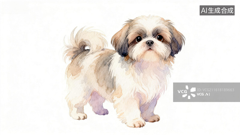 【AI数字艺术】一只可爱的西施犬图片素材