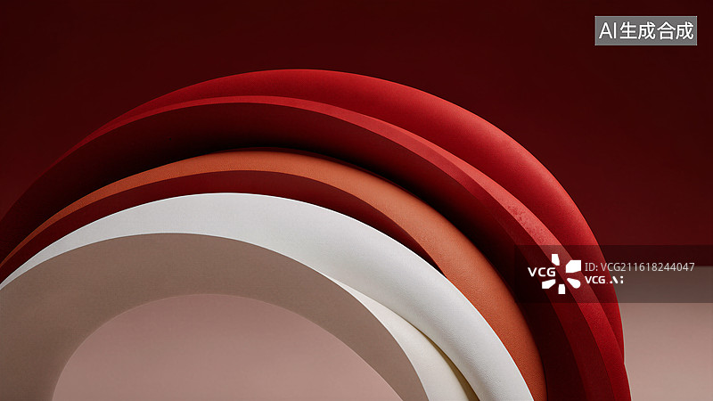【AI数字艺术】色彩丰富的弧形立体造型图片素材