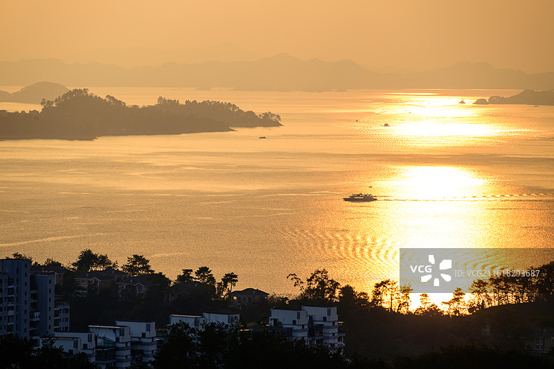 千岛湖的湖光山色图片素材