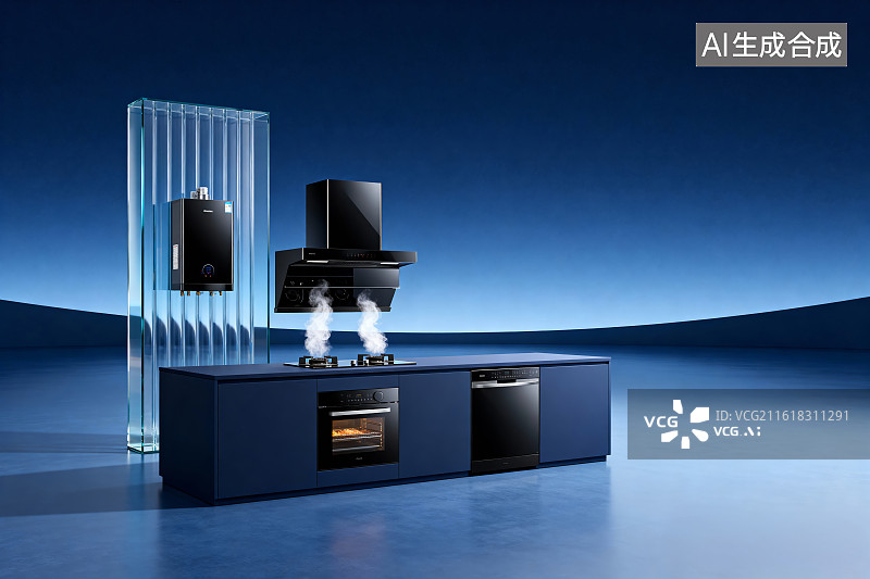 【AI数字艺术】集成式灶具海报模版图片素材