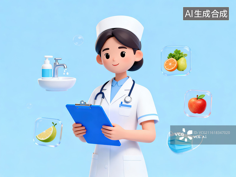 【AI数字艺术】医生护士建议的健康生活图片素材