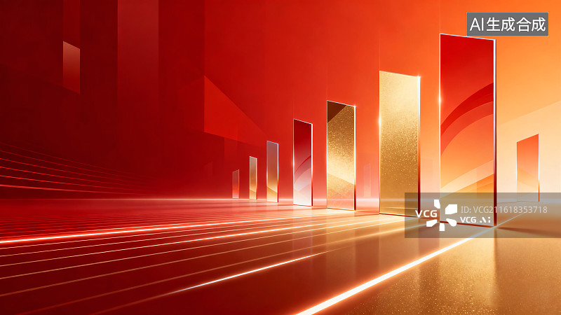 【AI数字艺术】会议背景抽象空间图片素材