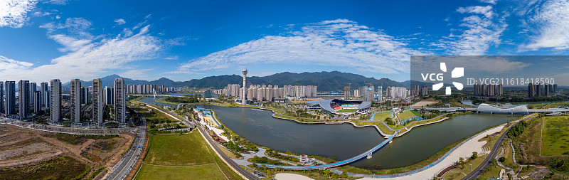 肇庆鼎湖区全景航拍图片素材