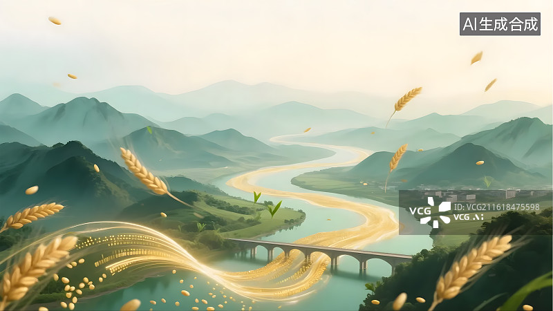 【AI数字艺术】抽象农业发展背景图图片素材