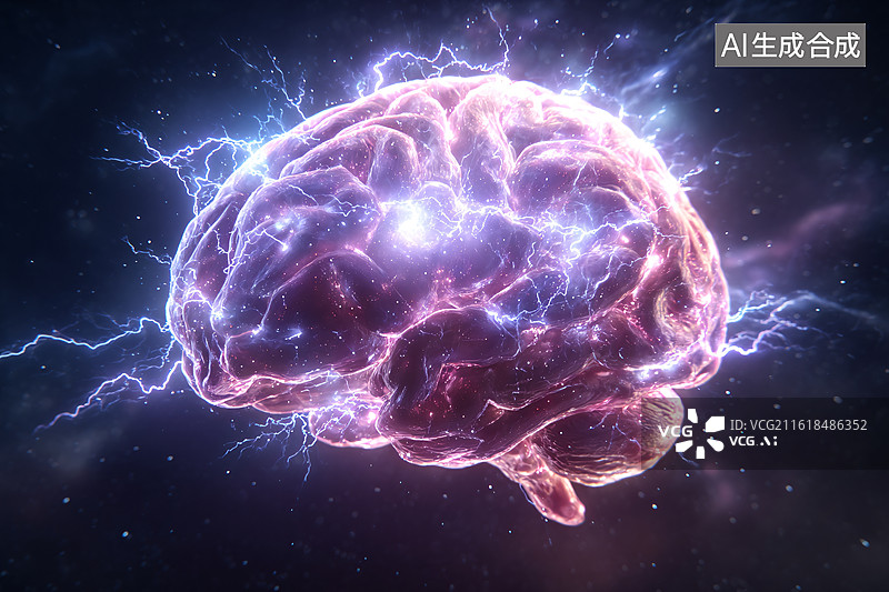 【AI数字艺术】数字神经网络人工智能大脑科技背景图片素材