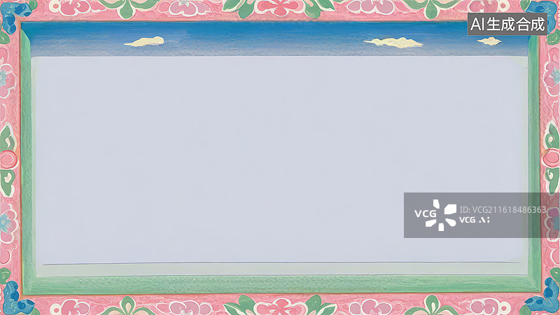 【AI数字艺术】彩色花卉边框装饰图案图片素材