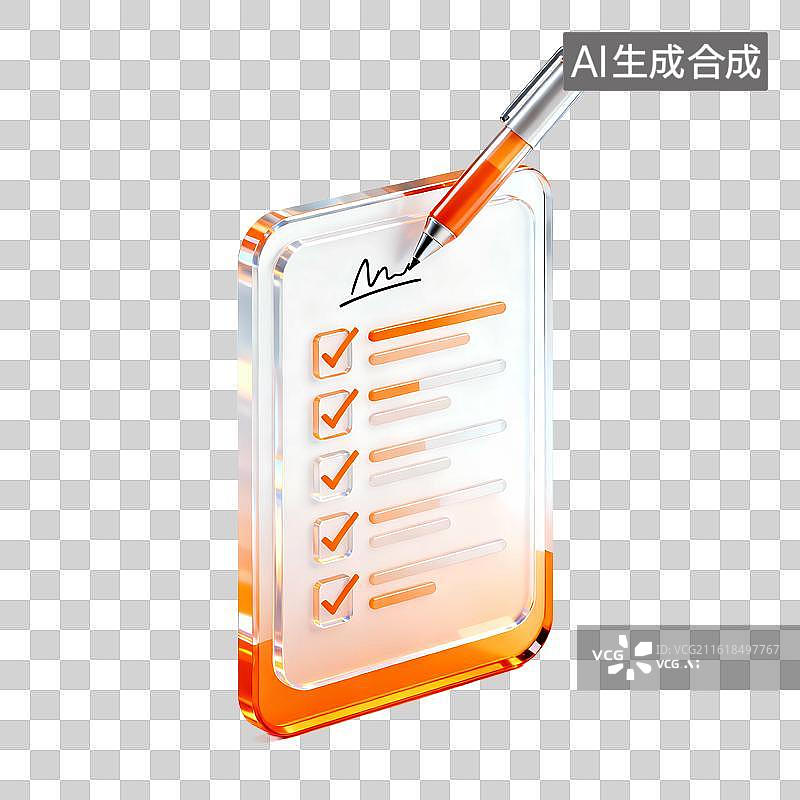 【AI数字艺术】商务科技风磨砂玻璃质感金融插画元素图片素材