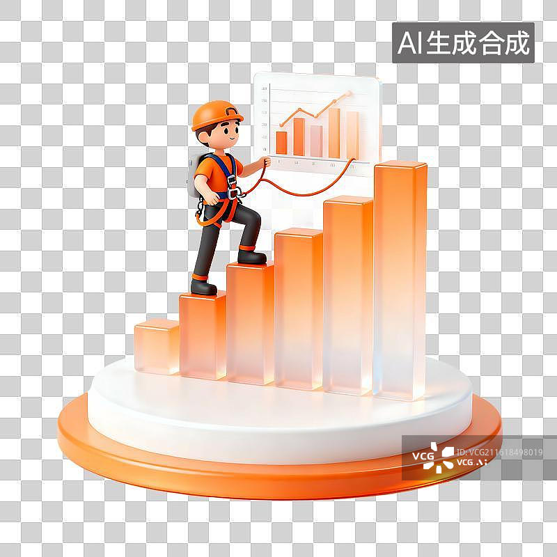 【AI数字艺术】商务科技风磨砂玻璃质感金融插画元素图片素材