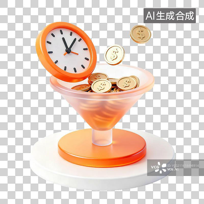 【AI数字艺术】商务科技风磨砂玻璃质感金融插画元素图片素材