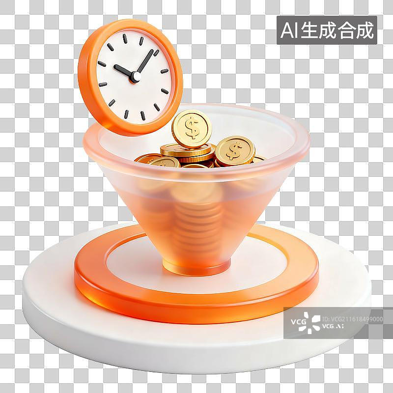 【AI数字艺术】商务科技风磨砂玻璃质感金融插画元素图片素材