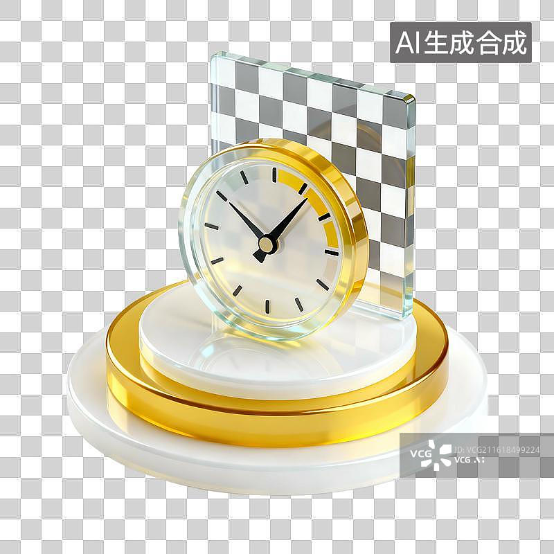 【AI数字艺术】金色华丽科技感玻璃金融插画元素图片素材