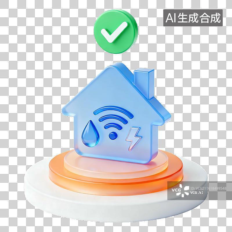 【AI数字艺术】商务科技风磨砂玻璃质感金融插画元素图片素材