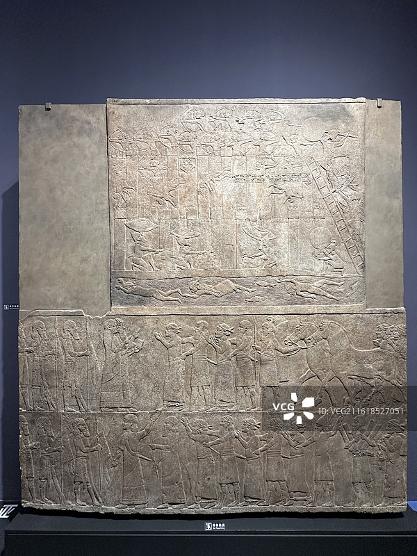 苏州博物馆 亚述巴尼拔浮雕石板图片素材