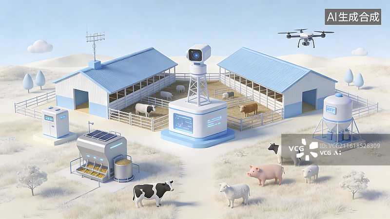 【AI数字艺术】智能农场与物联网技术图片素材