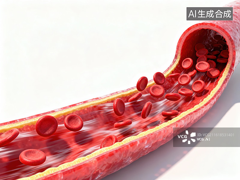 【AI数字艺术】血液在血管中流动图片素材