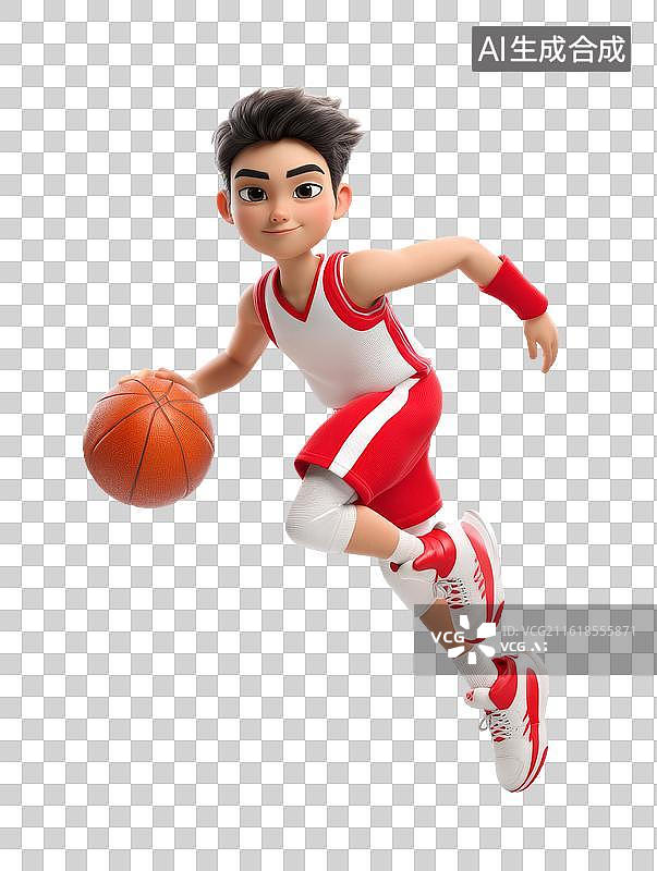 【AI数字艺术】一个男篮球运动员在打篮球图片素材