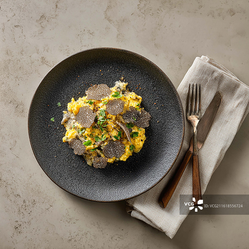 松露早餐，高端精致的西式奢华生活方式图片素材