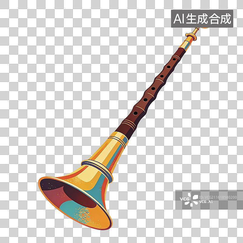 【AI数字艺术】唢呐乐器插画图片素材