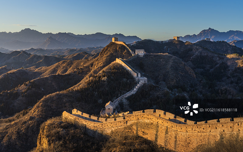 金山岭长城黄昏图片素材