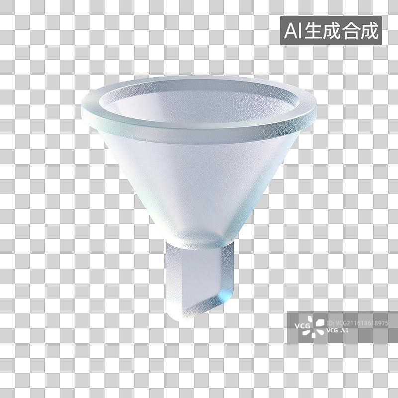 【AI数字艺术】[免抠PNG素材]透明玻璃漏斗实验器具图片素材