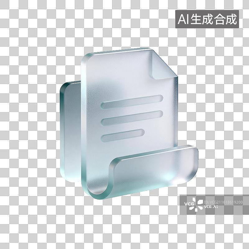 【AI数字艺术】[免抠PNG素材]玻璃质感文件图标设计图片素材