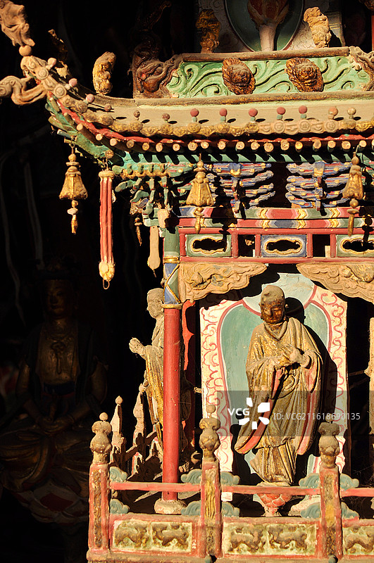 塑像和悬塑（山西隰县小西天）图片素材