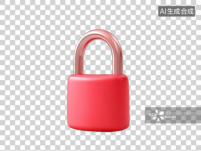 【AI数字艺术】一把红色的卡通锁图片素材