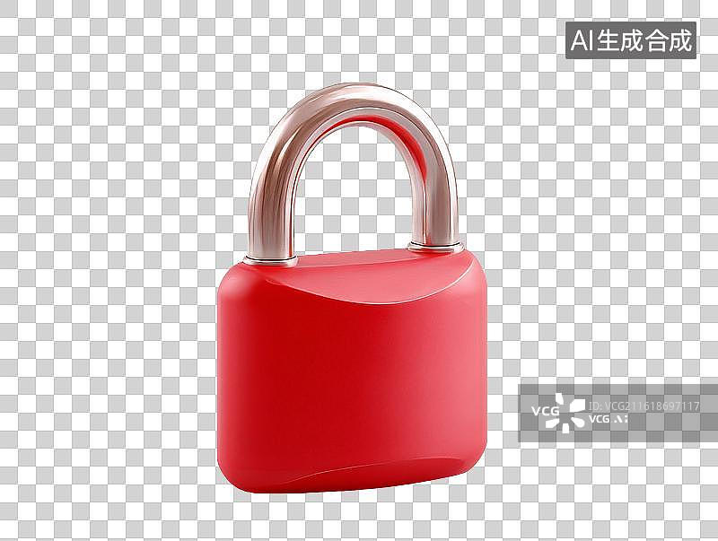 【AI数字艺术】一把红色的卡通锁图片素材