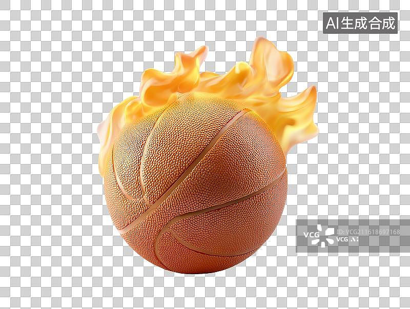 【AI数字艺术】一颗燃烧火焰的篮球图片素材
