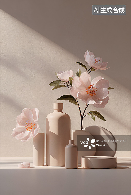 【AI数字艺术】简约素雅的静物组合图片素材