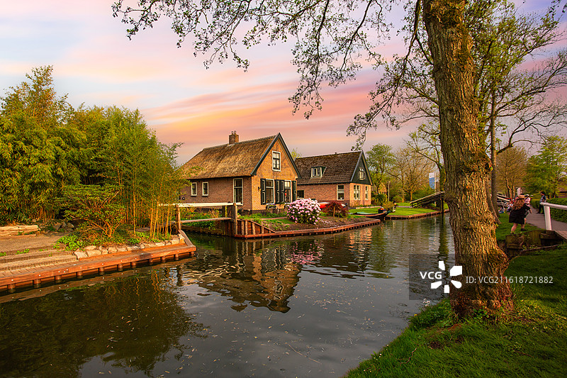 荷兰羊角村景色图片素材